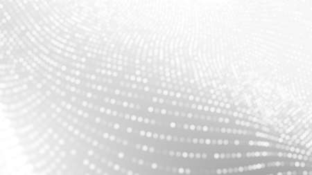 Dot white gray wave light technology texture background. Abstract big data digital concept. 3d rendering.の写真素材