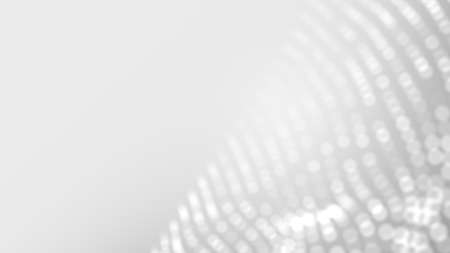 Dot white gray wave light technology texture background. Abstract big data digital concept. 3d rendering.の写真素材