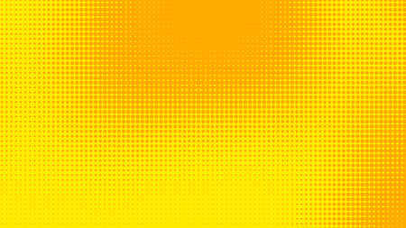 Dots halftone yellow orange color pattern gradient texture with technology digital background. Dots pop art comics with summer background.の写真素材