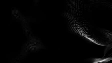 Dot white black wave technology texture background. Abstract big data digital concept. 3d rendering.の写真素材