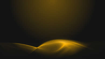 Dot gold wave light screen gradient texture background. Abstract  technology big data digital background. 3d rendering.の写真素材
