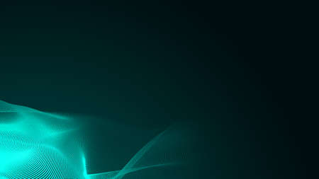 Dot green wave light screen gradient texture background. Abstract  technology big data digital background. 3d rendering.の写真素材