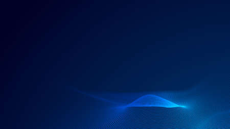 Dot blue wave light screen gradient texture background. Abstract  technology big data digital background. 3d rendering.の写真素材