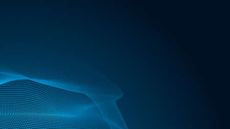 Dot blue wave light screen gradient texture background. Abstract  technology big data digital background. 3d rendering.の写真素材