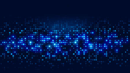 Dot blue pattern screen led light gradient texture background. Abstract  technology big data digital background. 3d rendering.の写真素材