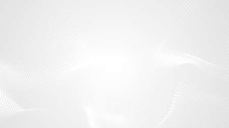 Dot white gray wave light technology texture background. Abstract big data digital concept. 3d rendering.の写真素材
