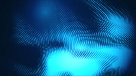Dot blue wave light screen gradient texture background. Abstract technology big data digital background. 3d rendering.の写真素材