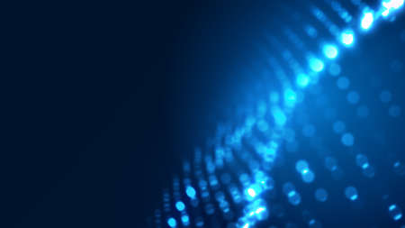 Dot blue wave light screen gradient texture background. Abstract technology big data digital background. 3d rendering.の写真素材