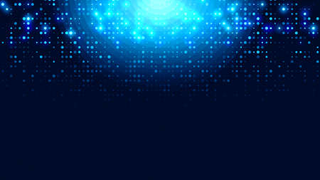Dot blue pattern screen led light gradient texture background. Abstract  technology big data digital background. 3d rendering.の写真素材