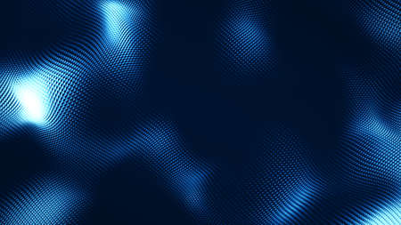 Dot white blue wave light screen gradient texture background. Abstract  technology big data digital background. 3d rendering.の写真素材