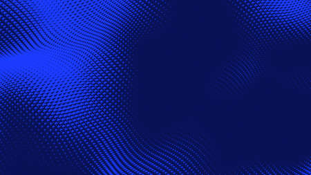 Dot blue wave light screen gradient texture background. Abstract  technology big data digital background. 3d rendering.の写真素材