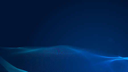 Dot blue wave light screen gradient texture background. Abstract  technology big data digital background. 3d rendering.の写真素材