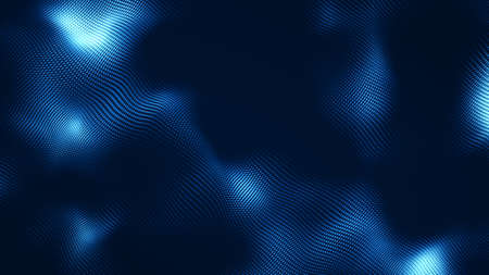 Dot white blue wave light screen gradient texture background. Abstract  technology big data digital background. 3d rendering.の写真素材