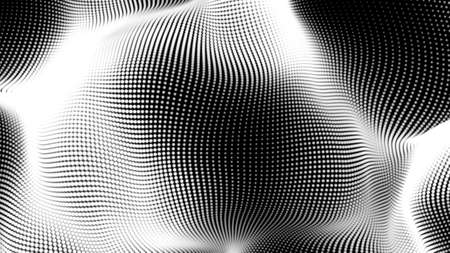 Dot white black wave technology texture background. Abstract big data digital concept. 3d rendering.の写真素材