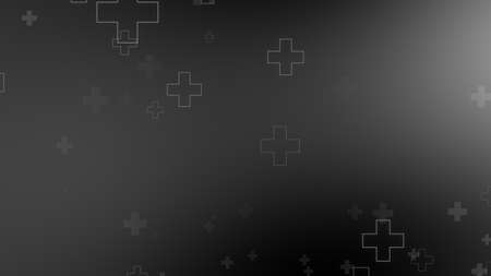 Medical health cross neon light shapes pattern on black background. Abstract healthcare with coronavirus infected deaths case concept.の写真素材