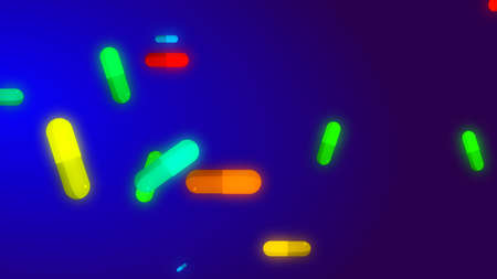 Drug prescription forpill medicine capsule pattern with blue background. Abstract healthcare technology and science medical  concept.の写真素材
