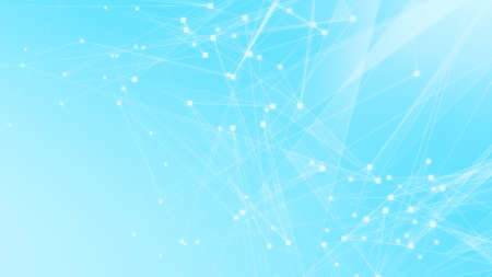 Abstract blue white polygon tech network with connect technology background. Abstract dots and lines texture background. 3d rendering.の写真素材