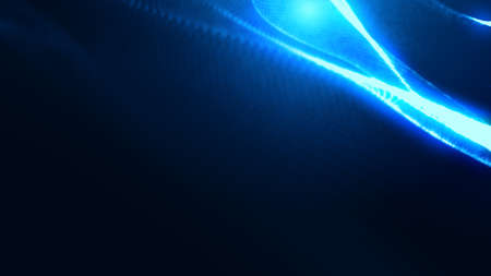 Dot blue wave light screen gradient texture background. Abstract ai technology big data digital background. 3d rendering.の写真素材