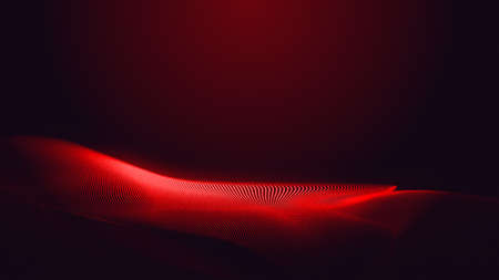 Dot red purple wave line light gradient dark background. Abstract  technology big data digital background. 3d rendering.の写真素材
