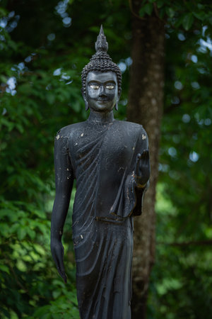 Black buddha statue will be seen everywhere in Thailand.の写真素材