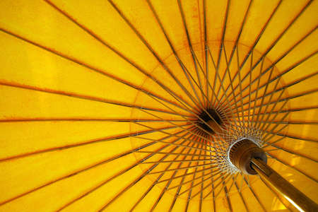 Structure of the yellow umbrellaの写真素材