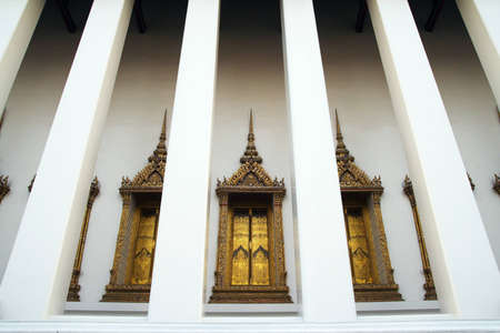 The old style design of temple windowの写真素材