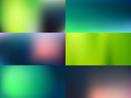 Abstract blurred vector backgrounds set. Nature backdrop for design. EPS 8のイラスト素材