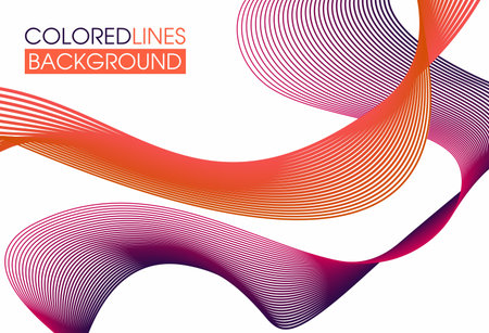 Colorful abstract background . Multicolored interlacing lines stretching into the distance . Suitable for savers and for brandingのイラスト素材