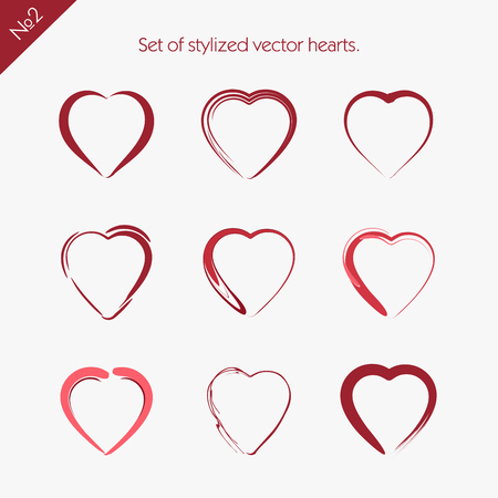 Set of abstract icons of hearts . Suit for oformlenyai postcardsのイラスト素材