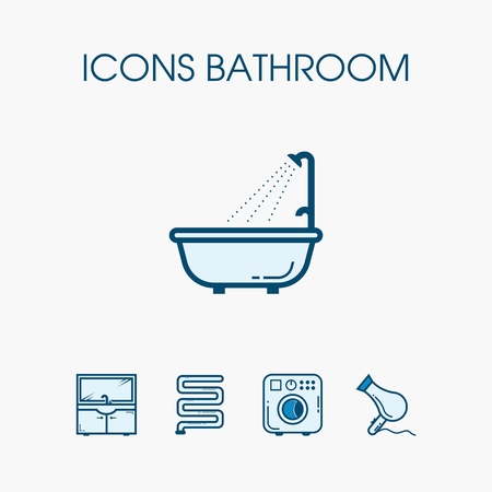 Icons equipment and items for the bathroomのイラスト素材