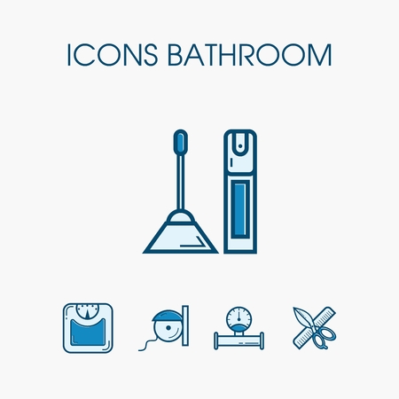 Icons equipment and items for the bathroomのイラスト素材
