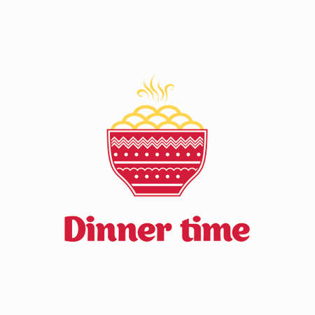 template cafe or diner may Noodle Shop . Displayed extraordinary cup of food.のイラスト素材