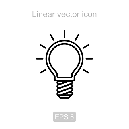 Bulb included. Linear vector icon.のイラスト素材