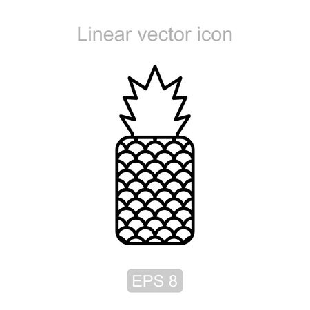 Pineapple. Linear vector icon.のイラスト素材