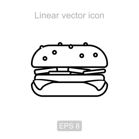 Icon of the hamburger in a linear styleのイラスト素材