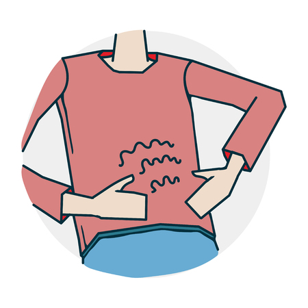 Abdominal pain or indigestionのイラスト素材