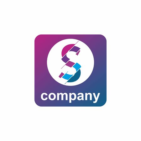 Abstract logo of the logo in the form of a letter S divided into several partsのイラスト素材