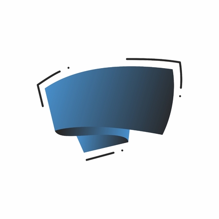 Abstract template banner with ribbon. In the style of origamiのイラスト素材