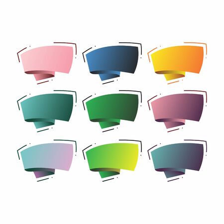 Abstract template banner with ribbon. In the style of origamiのイラスト素材