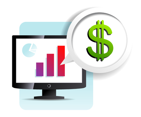 Money and Diagrams icon Vector illustration.のイラスト素材