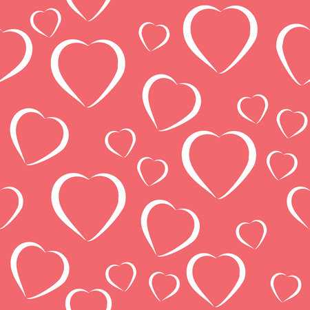 Romantic abstract background. Seamless texture with hearts located chaoticallyのイラスト素材