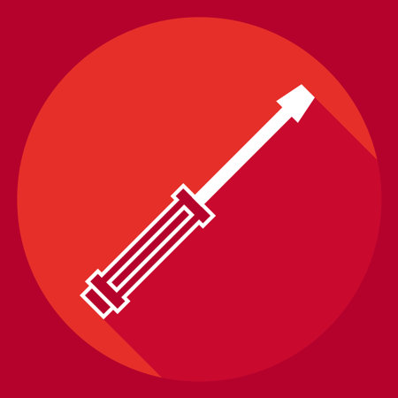 Linear turn-screw icon flat styleのイラスト素材