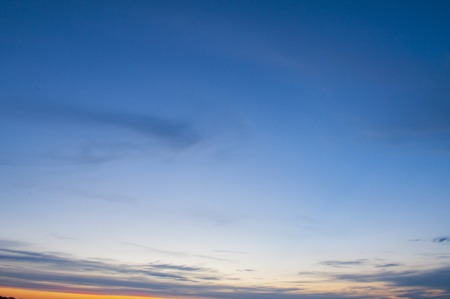 The sky with a red tint after sunsetの写真素材