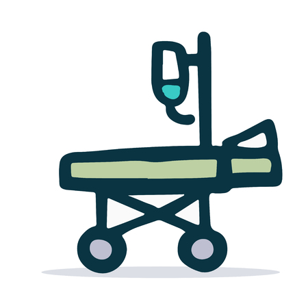 medical stretcher linear sketch icon. Vector Illustration EPS8のイラスト素材