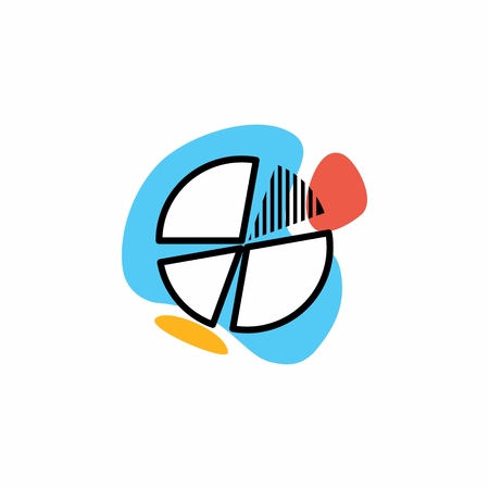 Colorful business icons. Line graphics, juicy color. Minamilistic designのイラスト素材