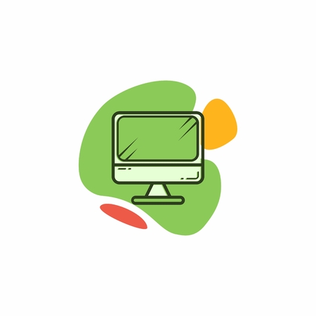 Desktop computer icon. Isolated on white backgroundのイラスト素材