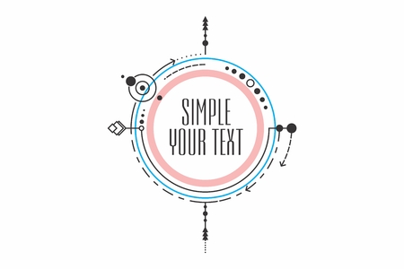 Vector illustration. Minimalistic design. Vector lines. Frame for text graphics of modern art. design of business cards, invitations, gift cards, flyers, brochures, tattooのイラスト素材