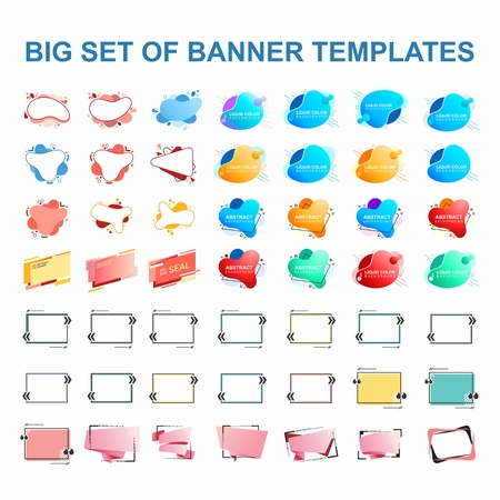 B set of banner templates, frames for text. Set of elements for design, advertising, website.のイラスト素材