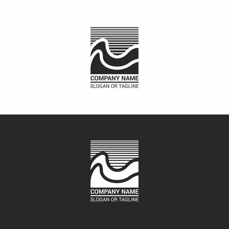 Modern abstract logo with waves. Universal abstract sign, suitable for various activitiesのイラスト素材