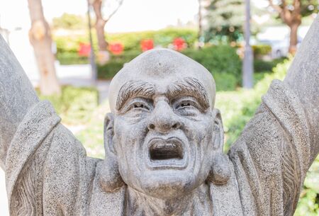 Buddha statue at chinese temple in thailandの写真素材